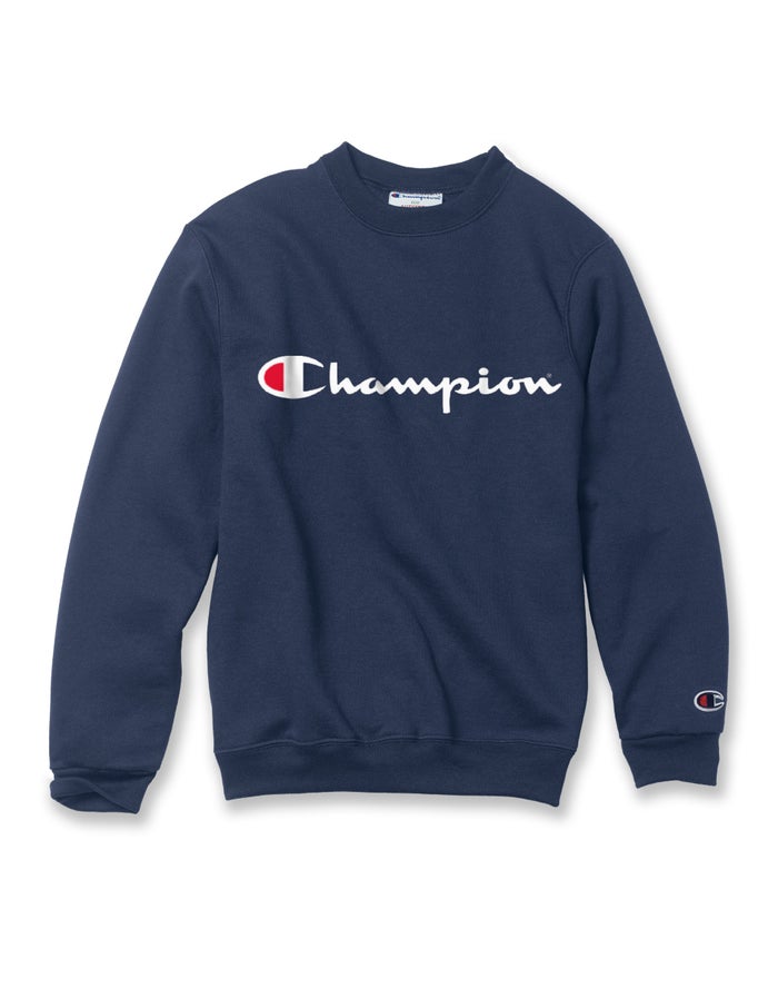 Sudadera Champion Niña - Double Dry Script Logo ( Azul Marino ) 1847059-AX